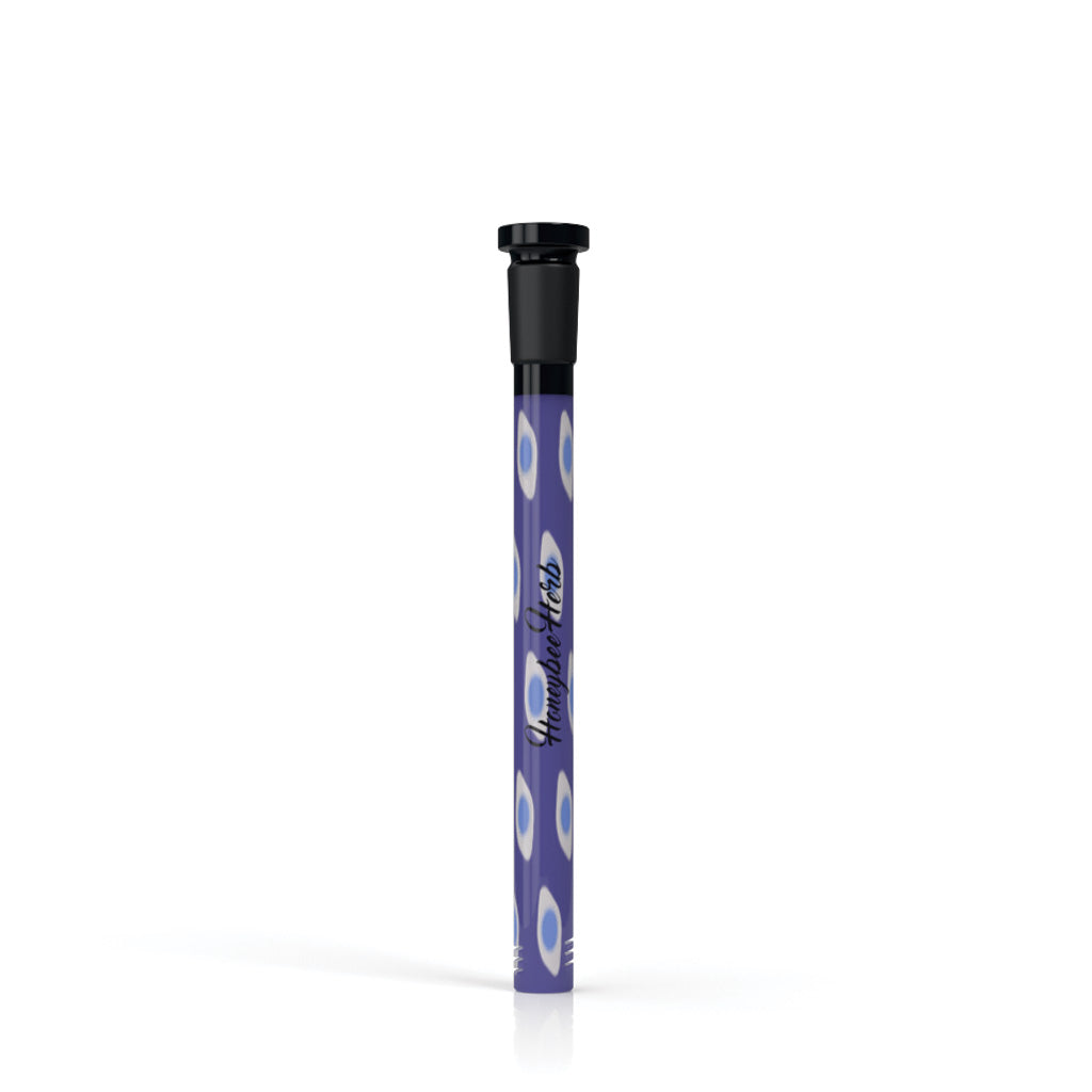 HBH 5-inch Purple 18mm Ground Joint & 14mm Inside Diameter Female Joint Spotted Bead Downstem V10 Clear View