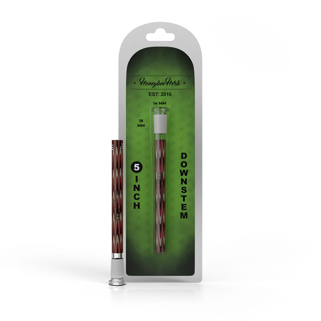 5-Inch Red/Brown Ribbon Looped Glass Downstem Packaging View