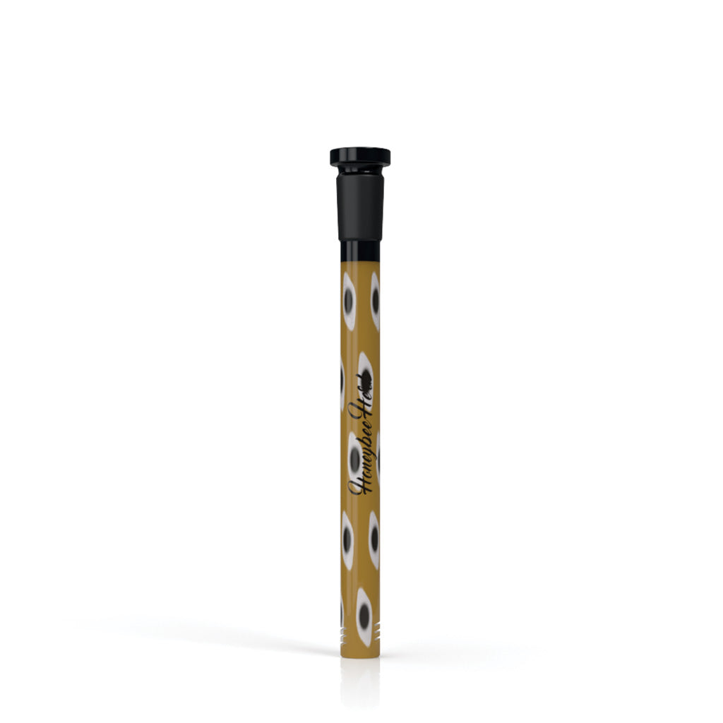 HBH 5-inch Yellow 18mm Ground Joint & 14mm Inside Diameter Female Joint Spotted Bead Downstem V10 Clear View