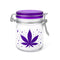 Airtight Purple Leaf Galaxy Medium Stash Jar – decorative latch-lock storage container from Honeybee Herb
