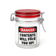 Airtight 5 Oz. Medium Stash Jar With Bold Label 'Contents Will Fuck You Up!' by Ted Miller Innovations At Honeybee Herb
