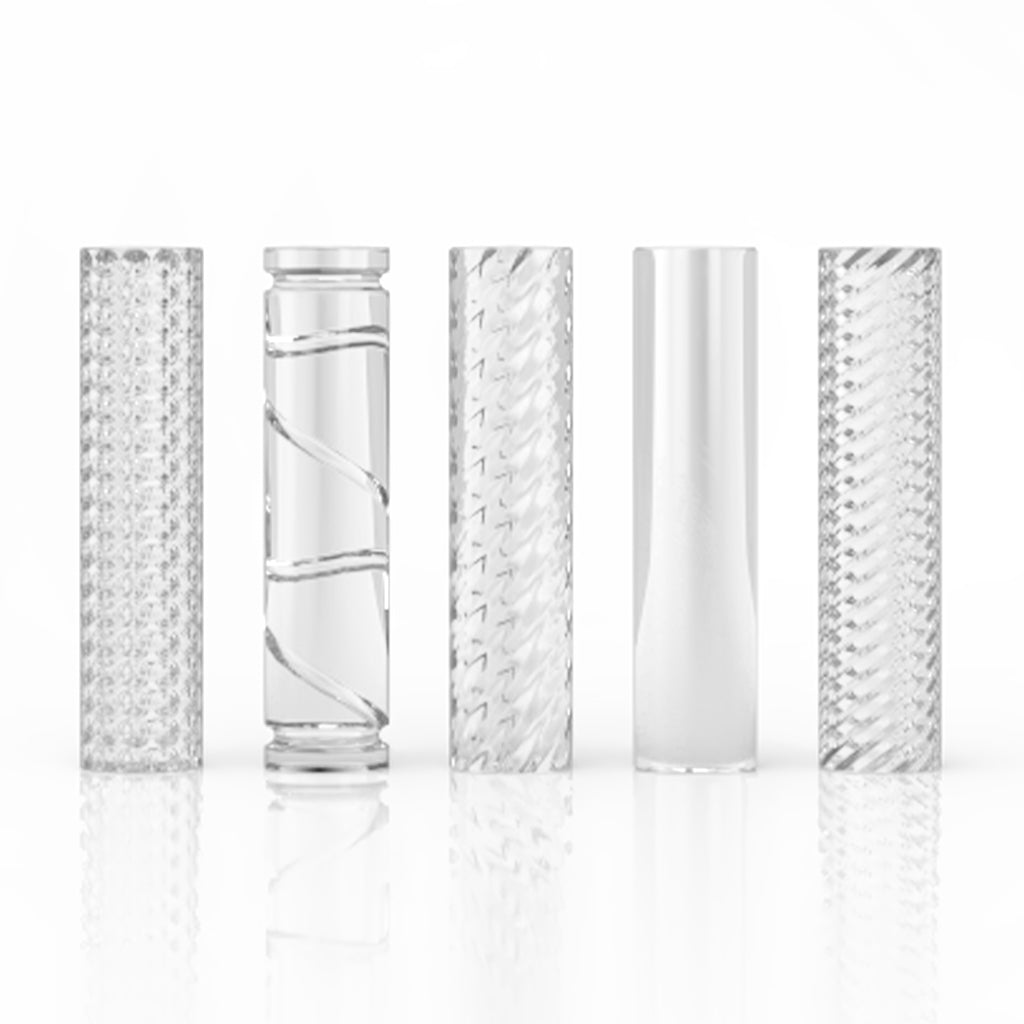 6mm OD & 25mm Length Various Design 5PK of 2 Hollow & 3 Solid Etched Quartz Pillars Actual Product View
