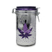 Airtight Purple Leaf Galaxy 6-Inch XL Stash Jar – Decorative Latch-Lock Storage Container From Honeybee Herb 
