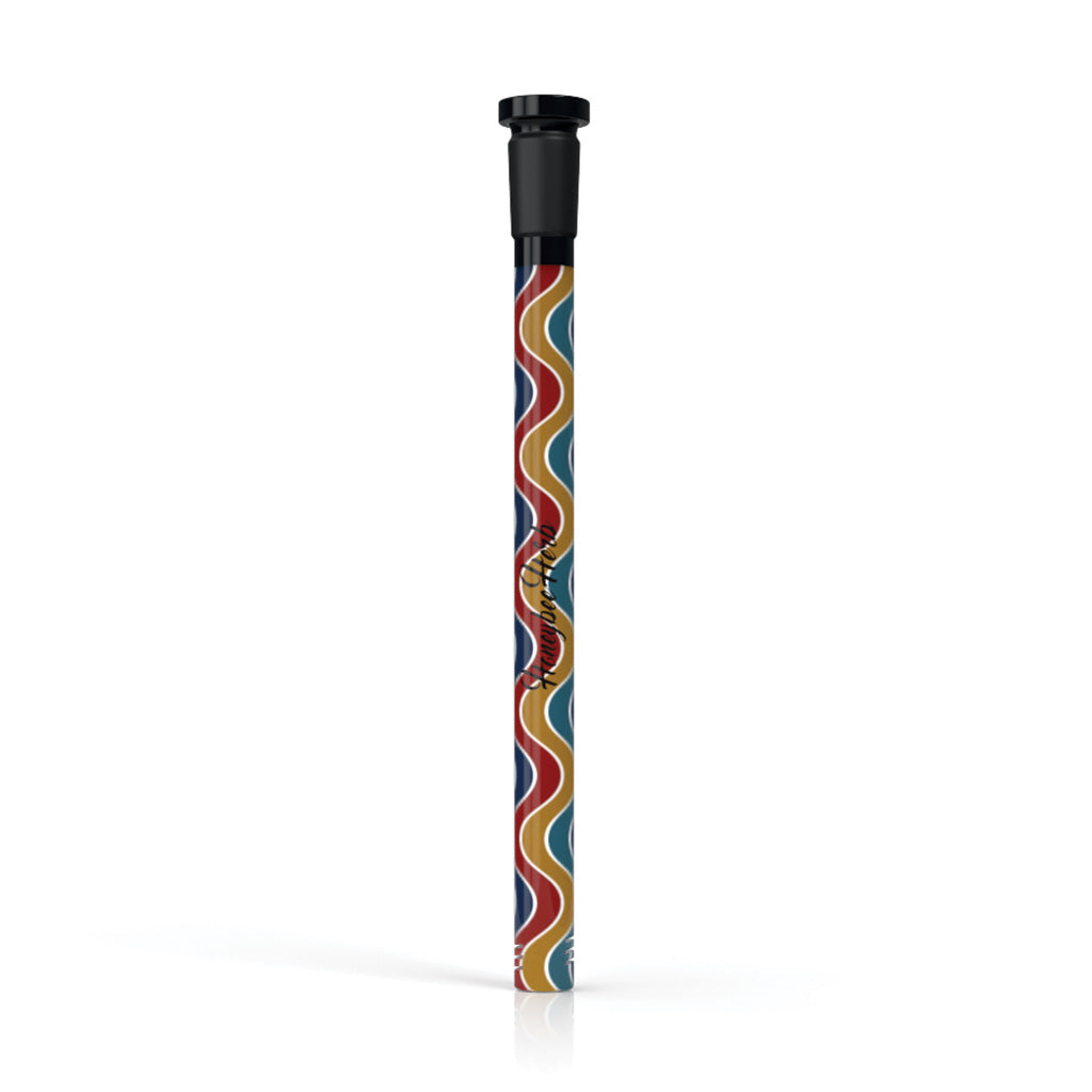 Honeybee Herb 6-inch Blue Yellow Orange 18mm Ground Joint & 14mm ID Female Joint Whirl Wig Wag Downstem V3 Clear View