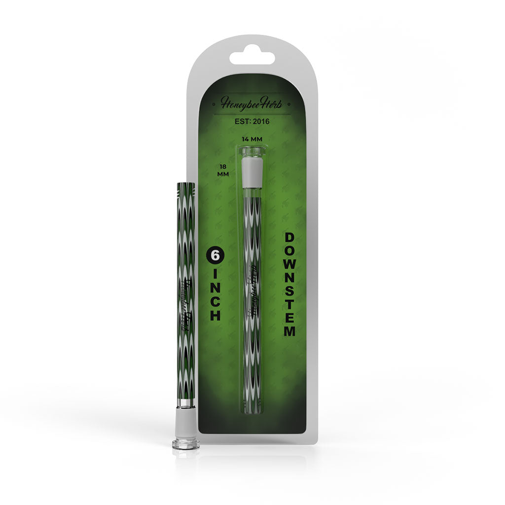 6-Inch Green Ribbon Looped Glass Downstem Packaging View