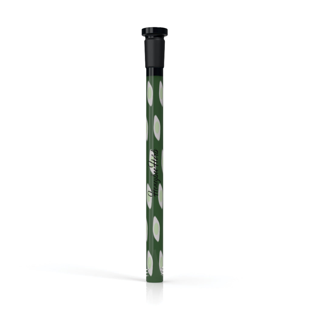 Honeybee Herb 6-inch Green 18mm Ground Joint & 14mm ID Female Joint Spotted Bead Downstem V10 Clear View