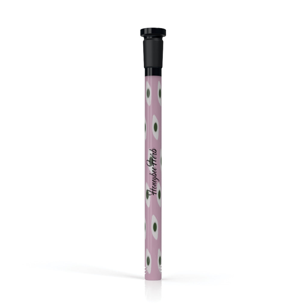 Honeybee Herb 6-inch Pink 18mm Ground Joint & 14mm ID Female Joint Spotted Bead Downstem V10 Clear View