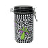  Side View Of 6-Inch Trippy Mushroom Checkboard Storage Jar By Ted Miller Innovations With Lid Open 