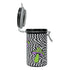 Front Angle Of 6-Inch Ted Miller Innovations Trippy Mushroom Checkboard Jar With Purple-Green Mushrooms, And Airtight Seal