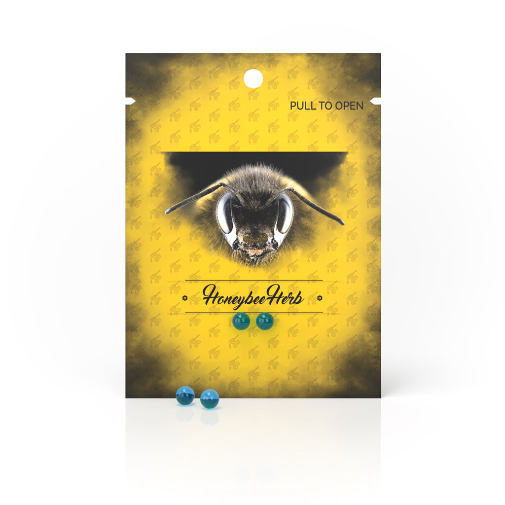 6MM Light Blue Quartz Honey Dab Terp Pearls Yellow Packaging View