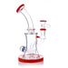 Red Glass Mouthpiece And Bottom Stand 7 Inch Candy Honeycomb Perc Dab Rig