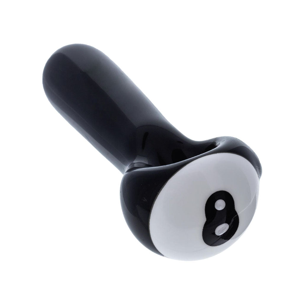 8 Ball Glass Hand Pipe in black – premium glass smoking pipe for sale