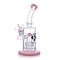 Pink Mouthpiece And Bottom Stand 8 Inch Clear Royal Glass Perk Dab Rig
