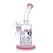 Pink Mouthpiece And Bottom Stand 8 Inch Clear Royal Glass Perk Dab Rig