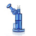  8 Inches Showerhead Perc Blue Translucent Glass Side Spout Oil Rig With Flower Bowl On A Thick Base