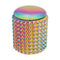 Large Dotted Ceramic Stash Jar – Spectrum, rounded lid and raised dot texture, 8 oz capacity