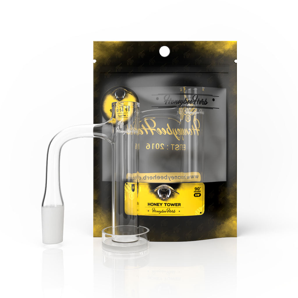 honey quartz control tower banger 90 degree black packaging view