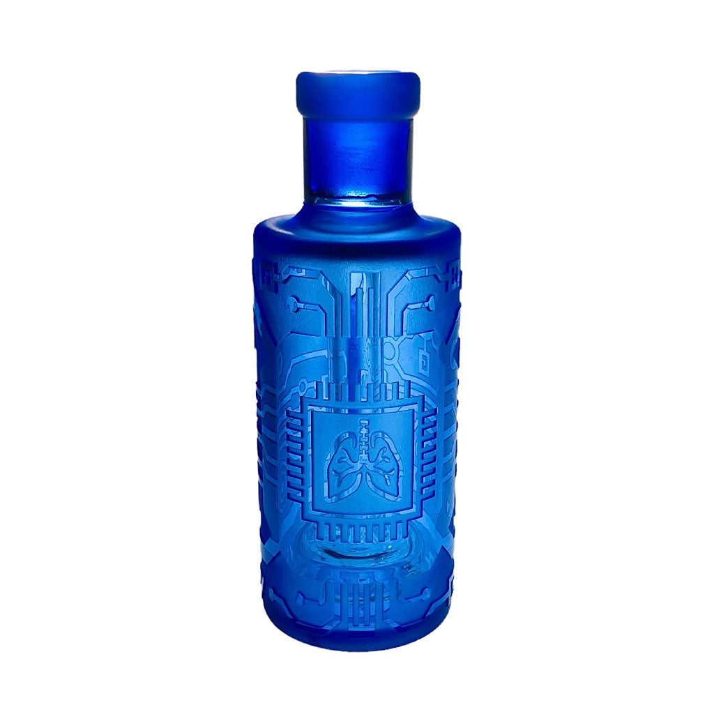 Degree Male Blue Glass Circuitboard Wet Ash Catcher Front View