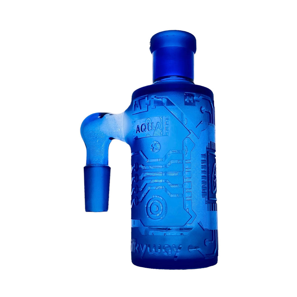 90°-Degree Male Blue Glass Circuitboard Wet Ash Catcher