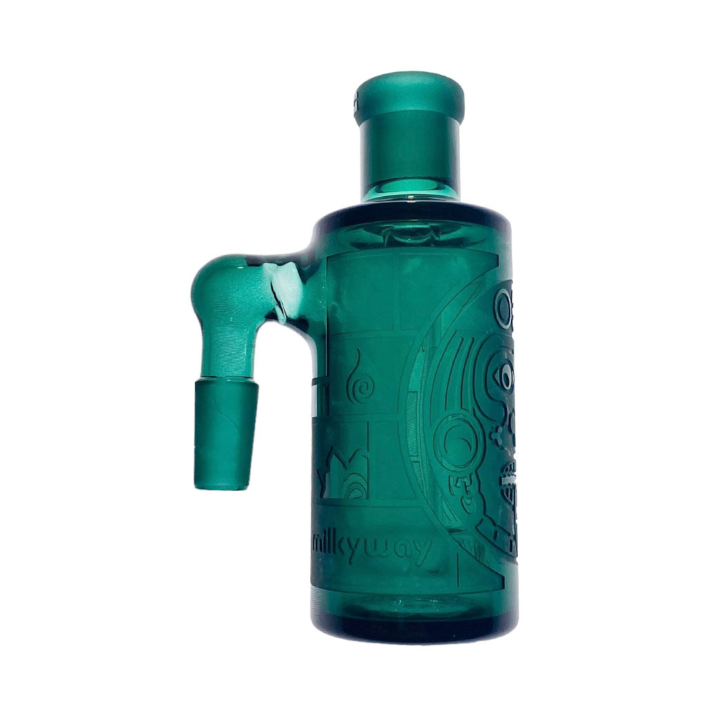 14MM 90°-Degree Teal Milkyway Maya Wet Ash Catcher Available At Honeybee Herb