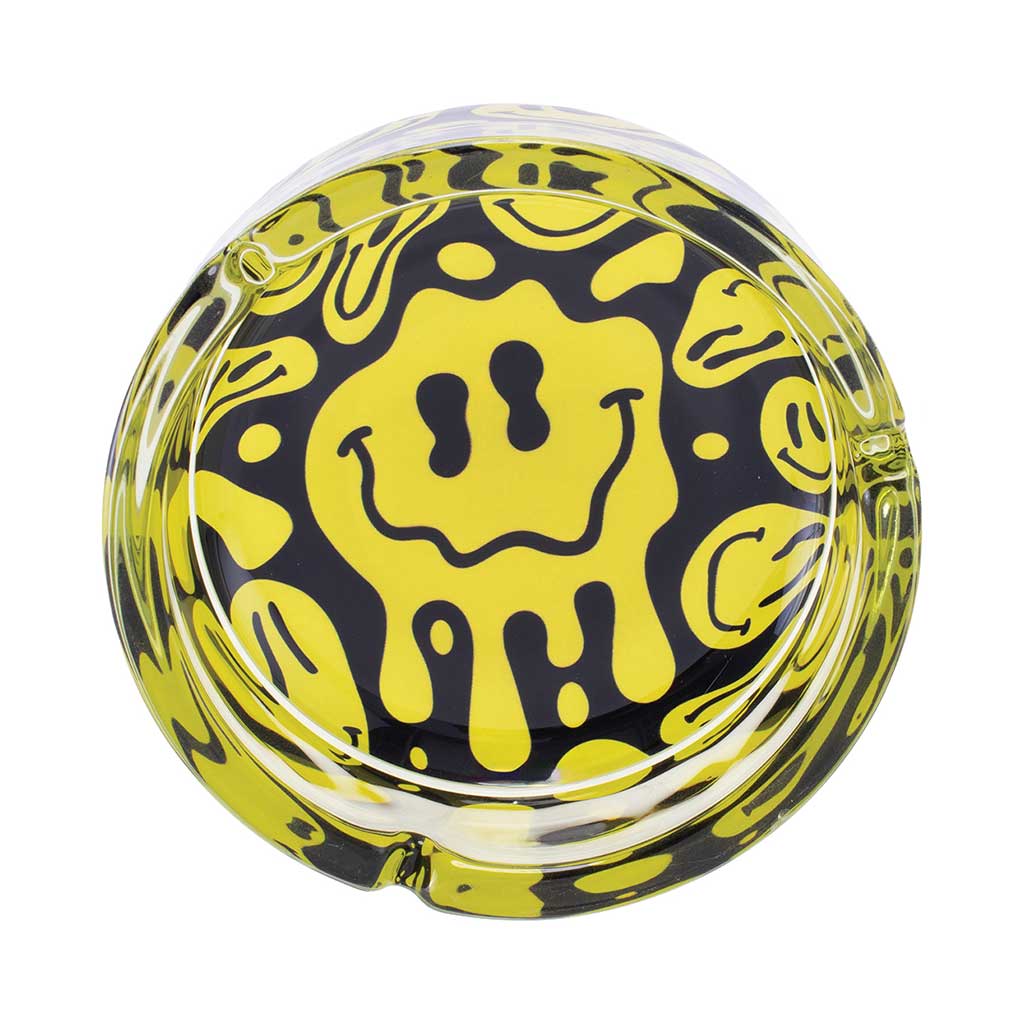 Shop the Yellow Melting Smiley Glass Ashtray. Fun, durable, and perfect for smoke sessions. Order today with fast shipping from Honeybee Herb