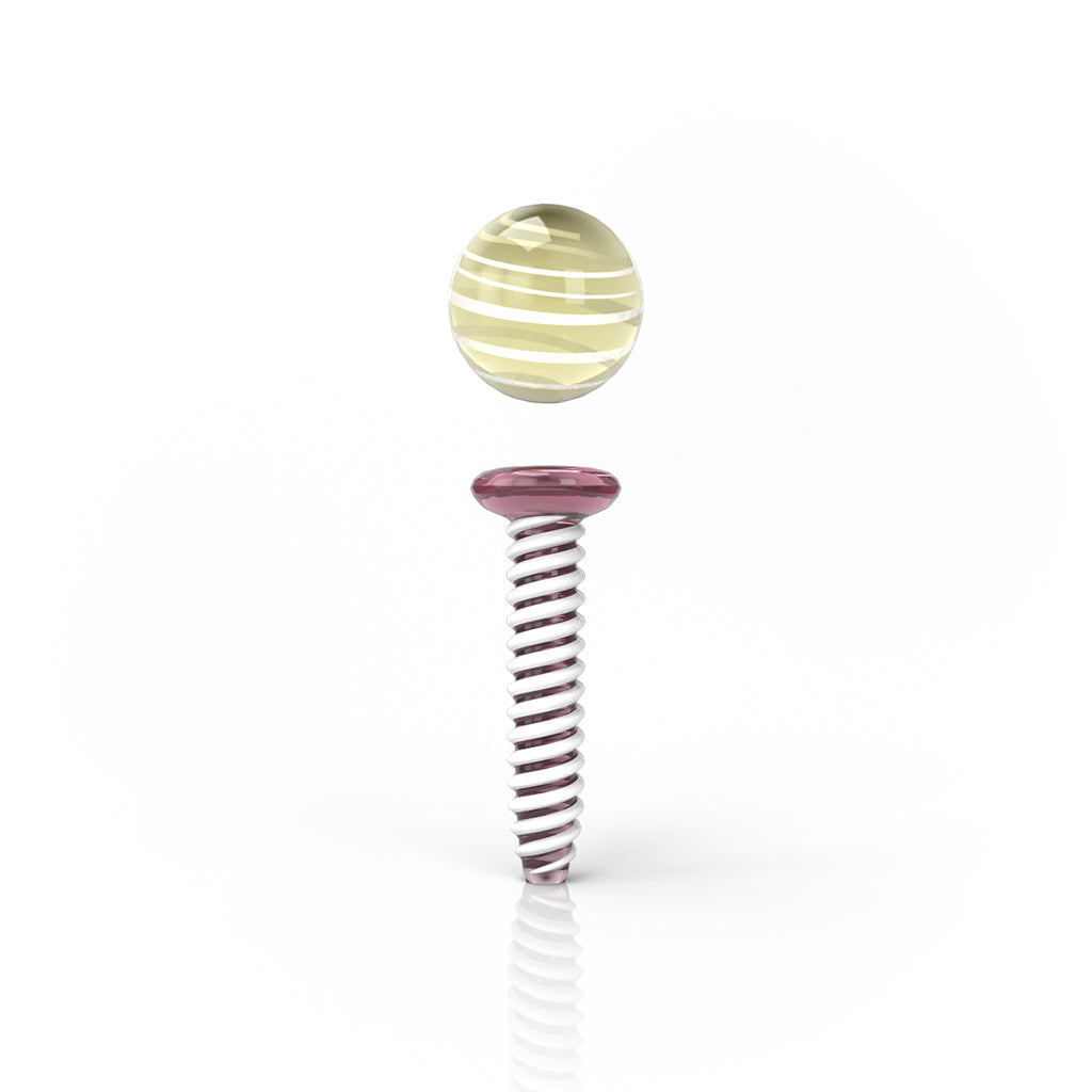 Dab Screw Sets Dab Inserts Pink Colour Clear Straight View