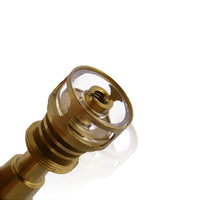 Thumbnail for Domeless Titanium Gold 6 in1 Cage Hybrid Ti-Nail Wax Retaining Part Close View