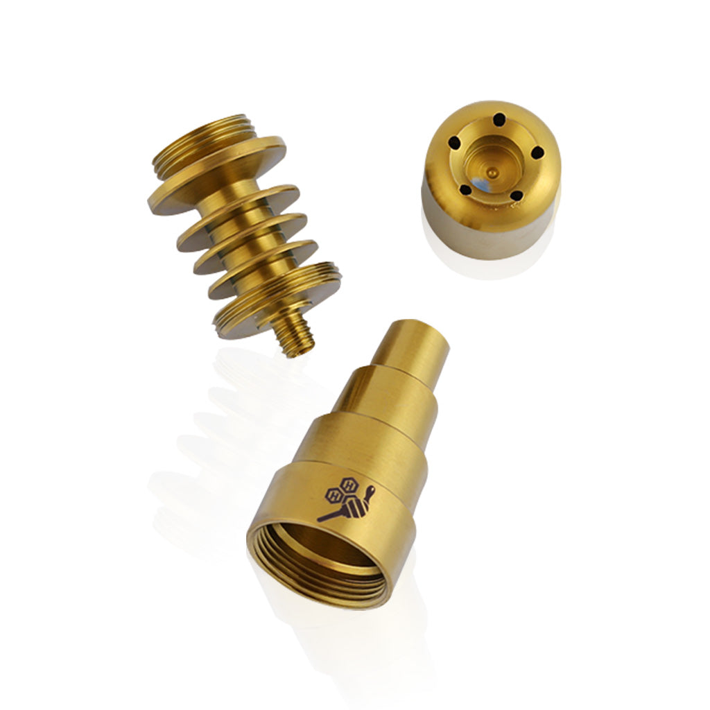 Domeless Titanium Gold 6-in-1 Skillet Enail Banger Nail Apart View