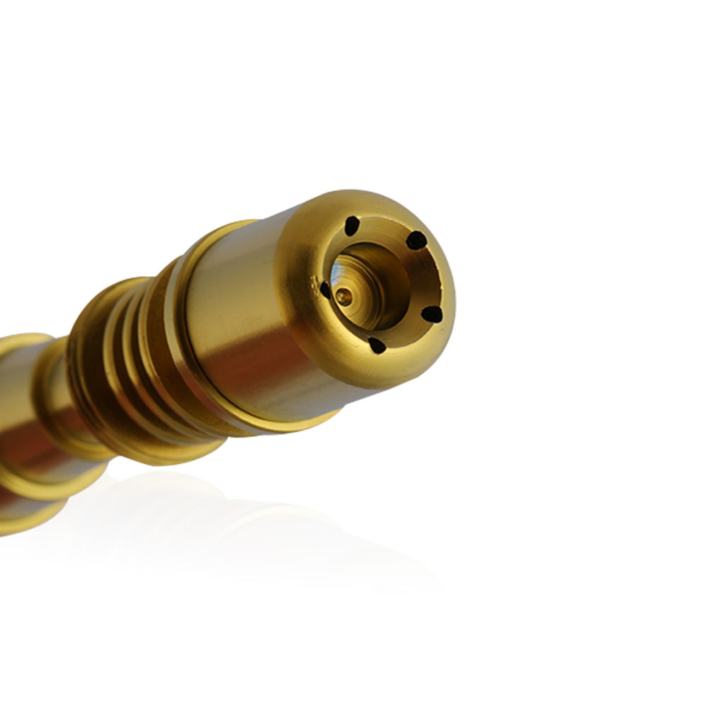Domeless Titanium Gold 6-in-1 Skillet Enail Banger Nail Wax Retaining Part View