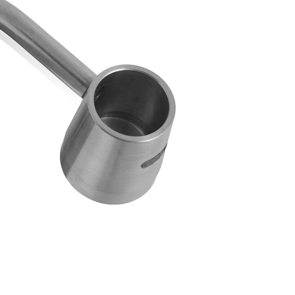 Domeless Titanium Silver 6-in-1 Long Neck Metal Dab Nail Wax Containing Part