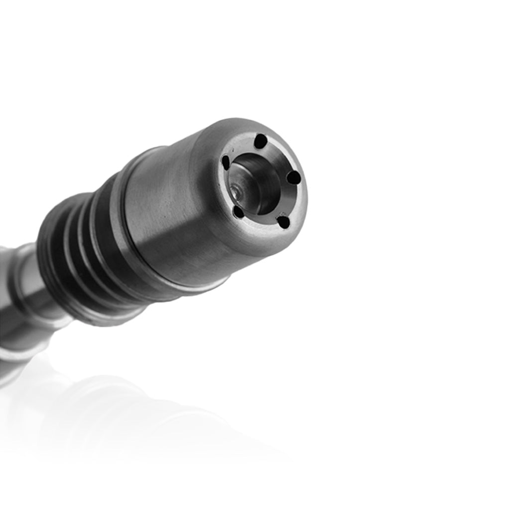 Domeless Titanium Silver 6-in-1 Skillet Enail Banger Nail Wax Retaining Part View