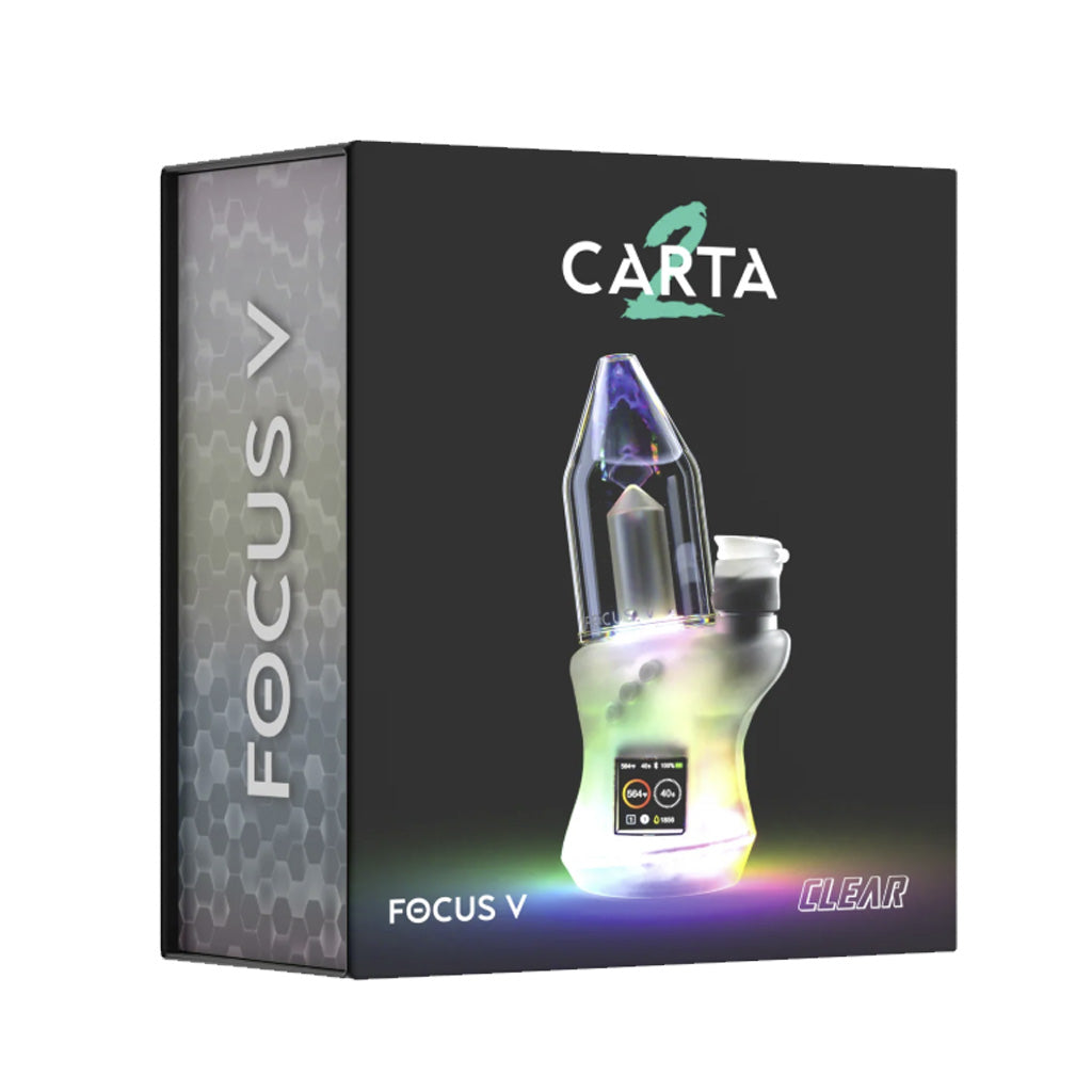 Packaging box of Focus V Carta 2 Clear smart dab rig – retail ready