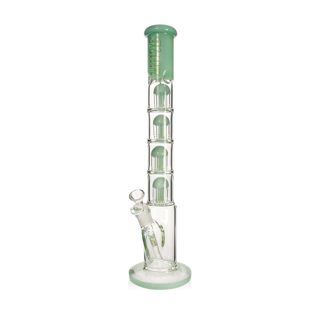 hittn-multi-chamber-quad-dome-perc-bong-green-full-view