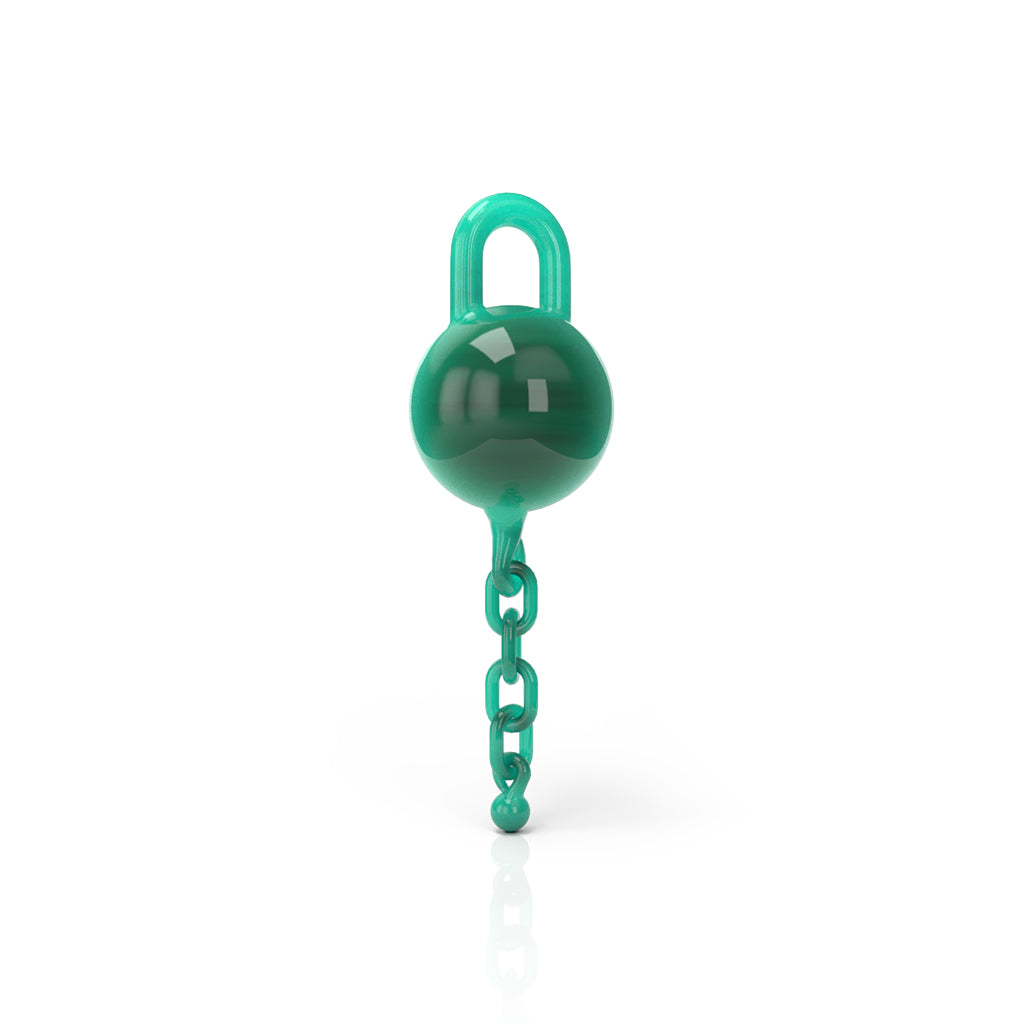 Glass Terp Chain One Piece Dab Inters Green Colour Vertical Clear View