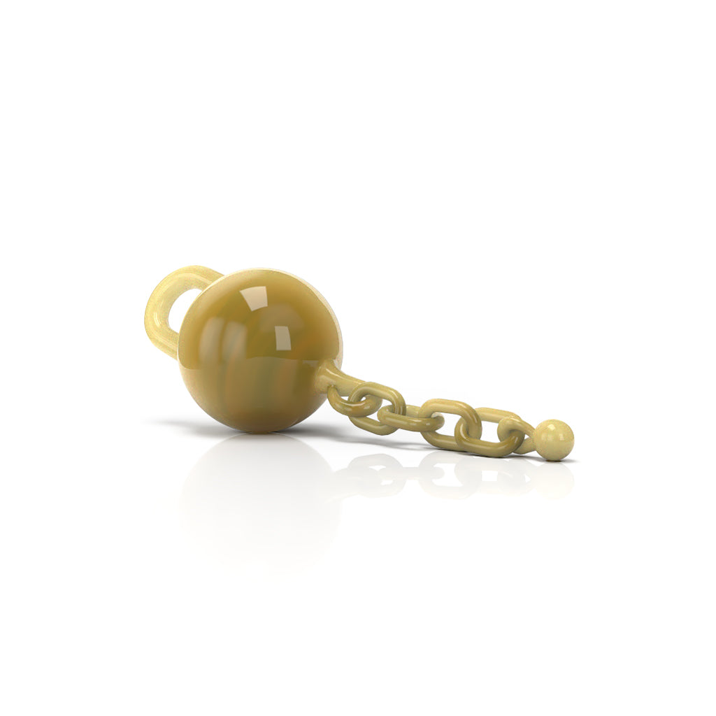Glass Terp Chain One Piece Dab Inters Yellow Colour Horizontal Clear View