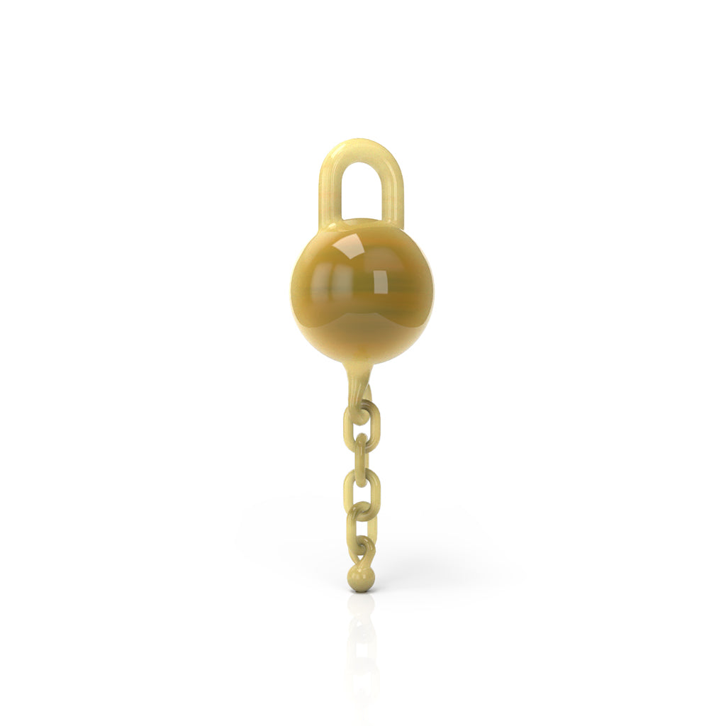 Glass Terp Chain One Piece Dab Inters Yellow Colour Vertical Clear View
