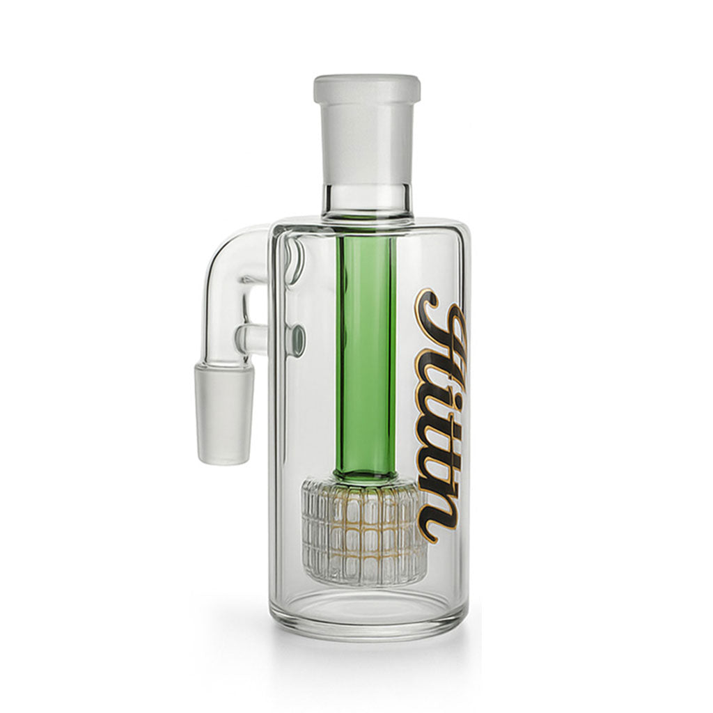 Green Hittn Matrix Perc Ash Catcher for bongs – shop premium glass filters online at Honeybee Herb