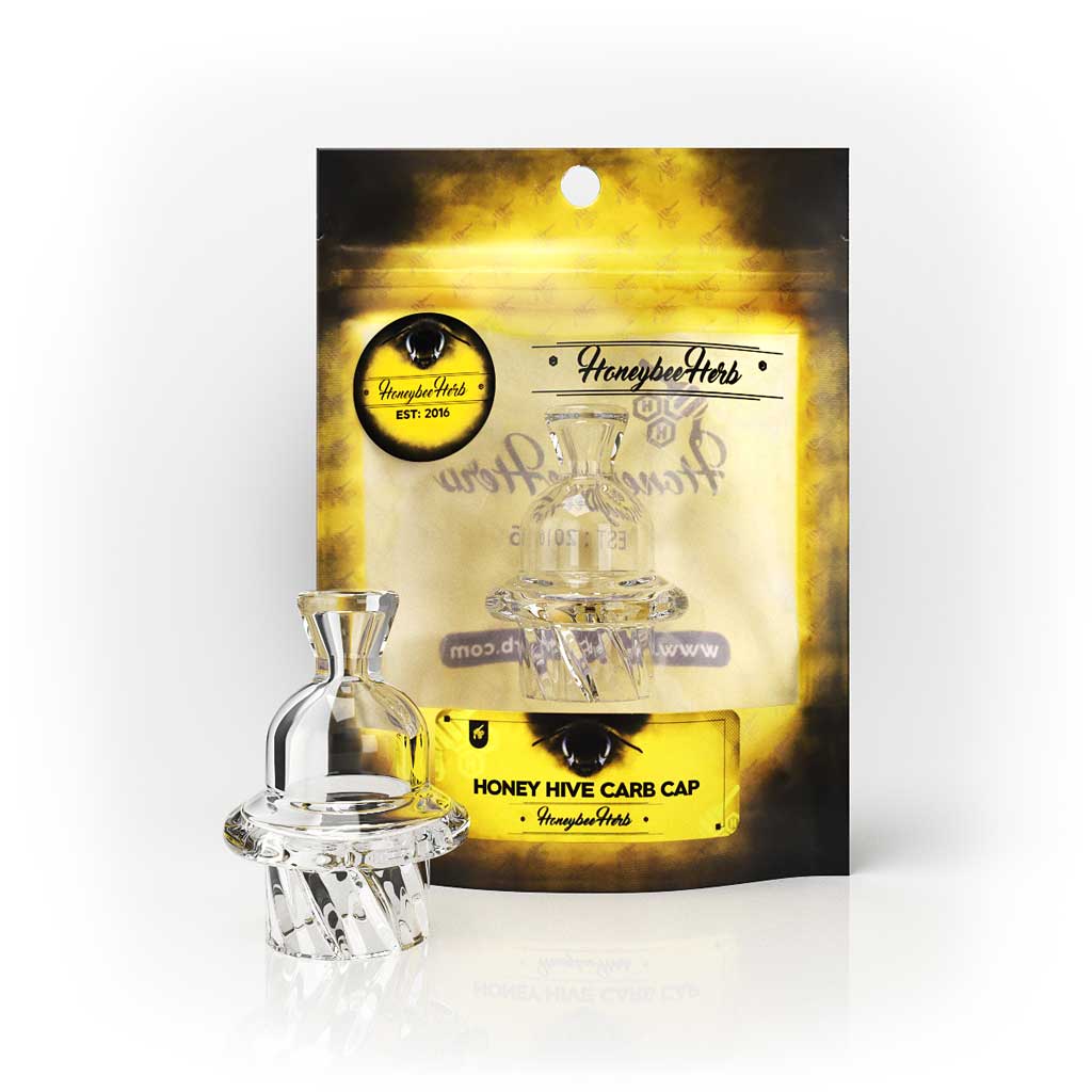 32mm Outer & 18mm Spout Diameter Honey Hive Glass Carb Cap