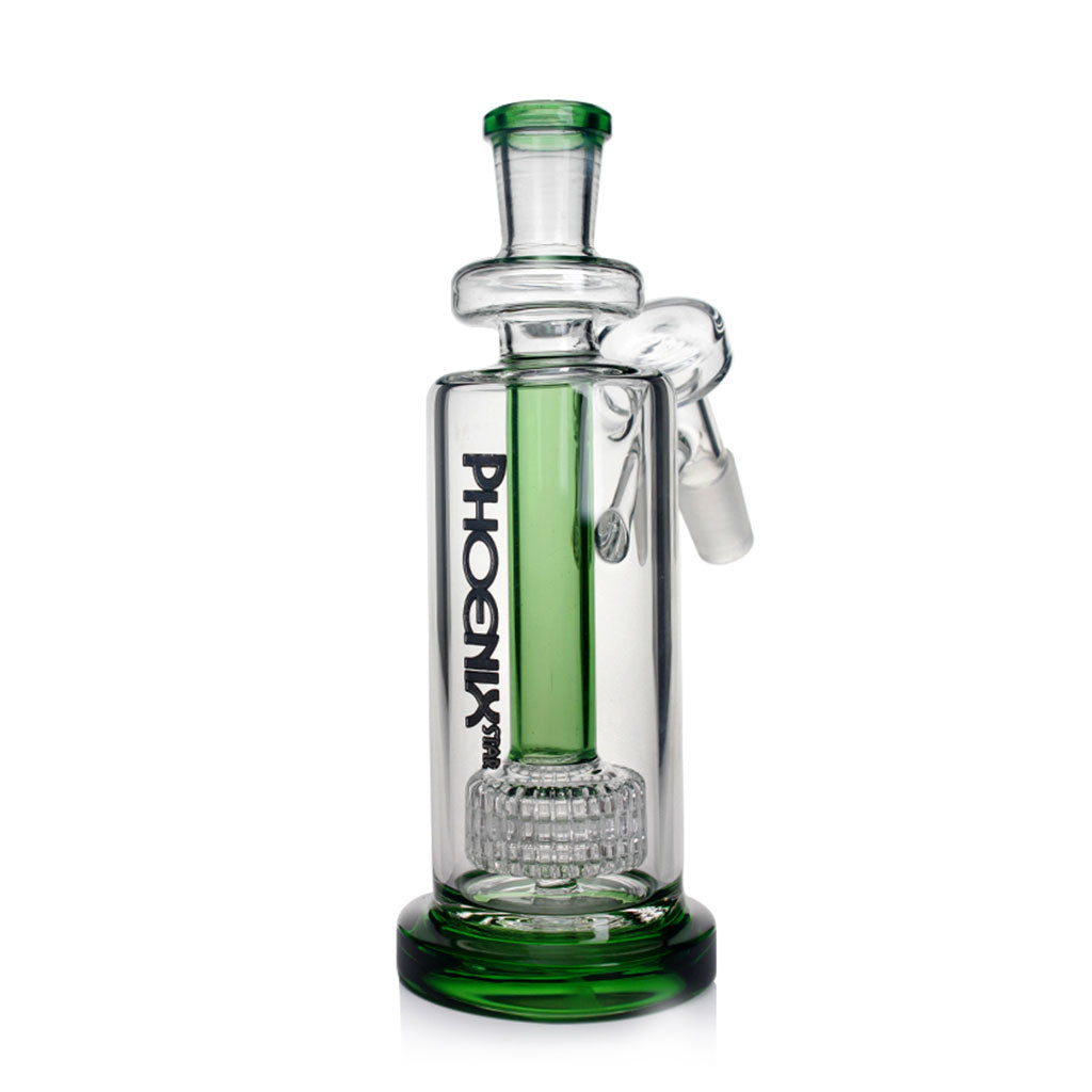 Phoenix Star Green 14MM Male 45°-Degree Ash Catcher With Single Matrix Perc Clear Product View