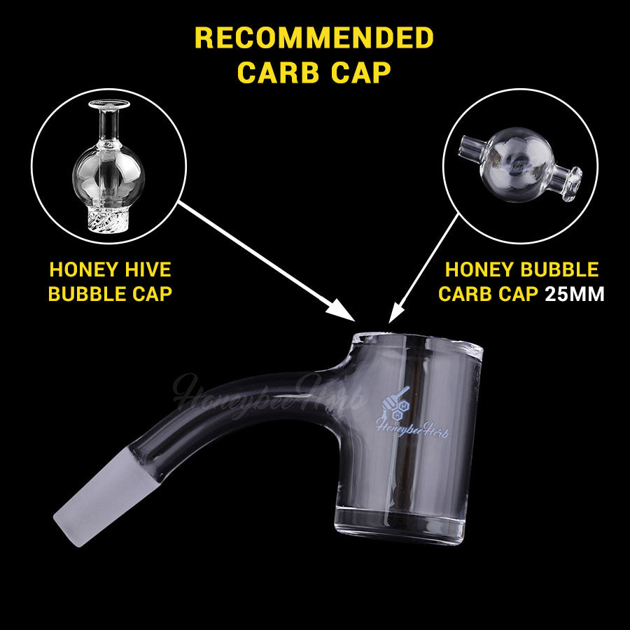 Original Bevel Quartz Banger 45Â° Degree Black Line with 10mm 14mm 18mm Male & Female Joints for waterpipes | Honeybee Herb