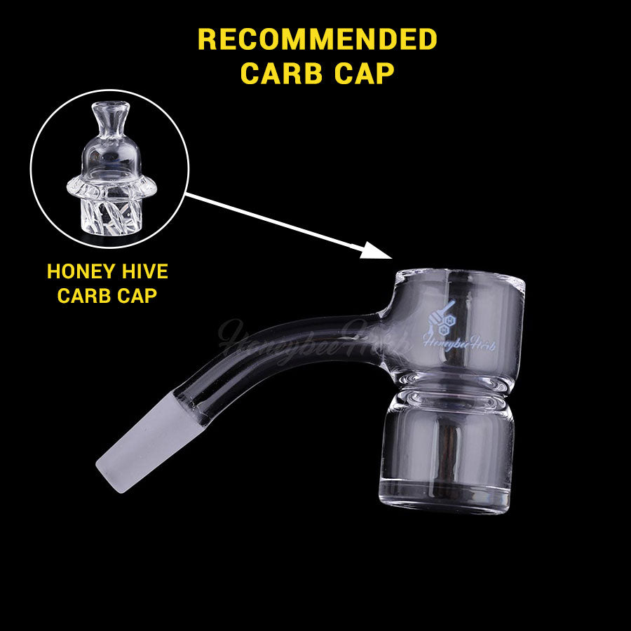 Honey Bevel Splash Bucket Quartz Banger 45° Degree Black Line with 10mm 14mm 18mm Male & Female Joints for waterpipes | Honeybee Herb