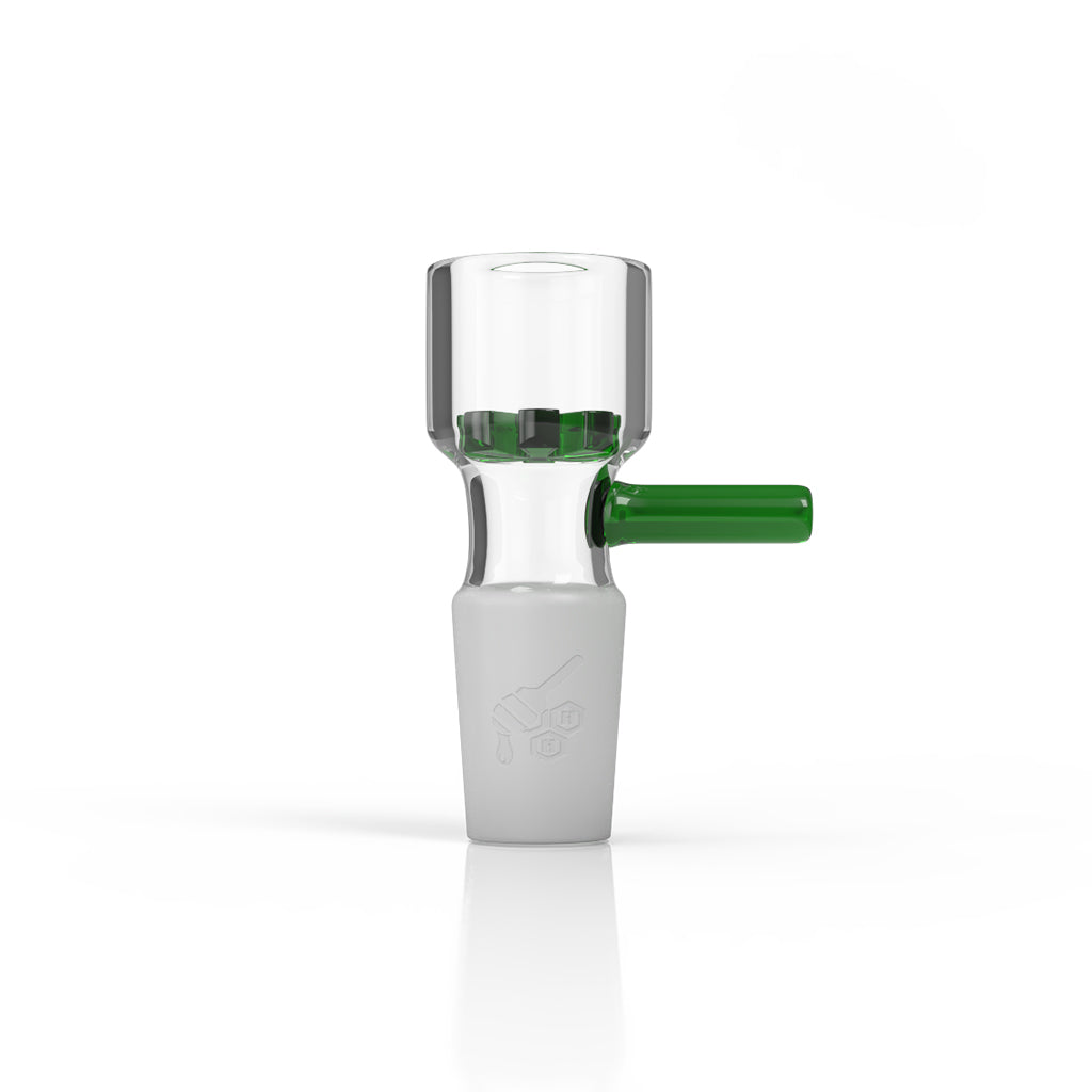 Slide Glass Flower Bowl FB 5 Green Colour With 14mm Male Joint Clear Image 