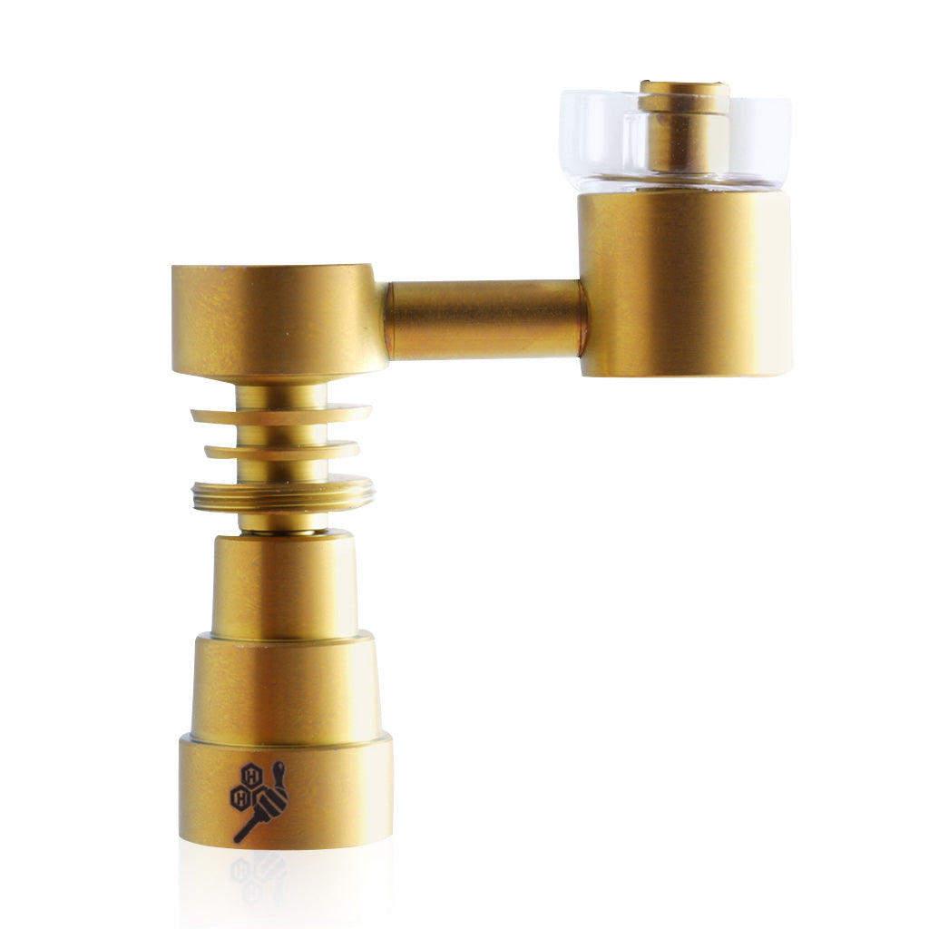Titanium Gold 4 In 1 Sidecar Hybrid Dab Rig Nail Compatible with 10mm, 14mm, 18mm Female Joints