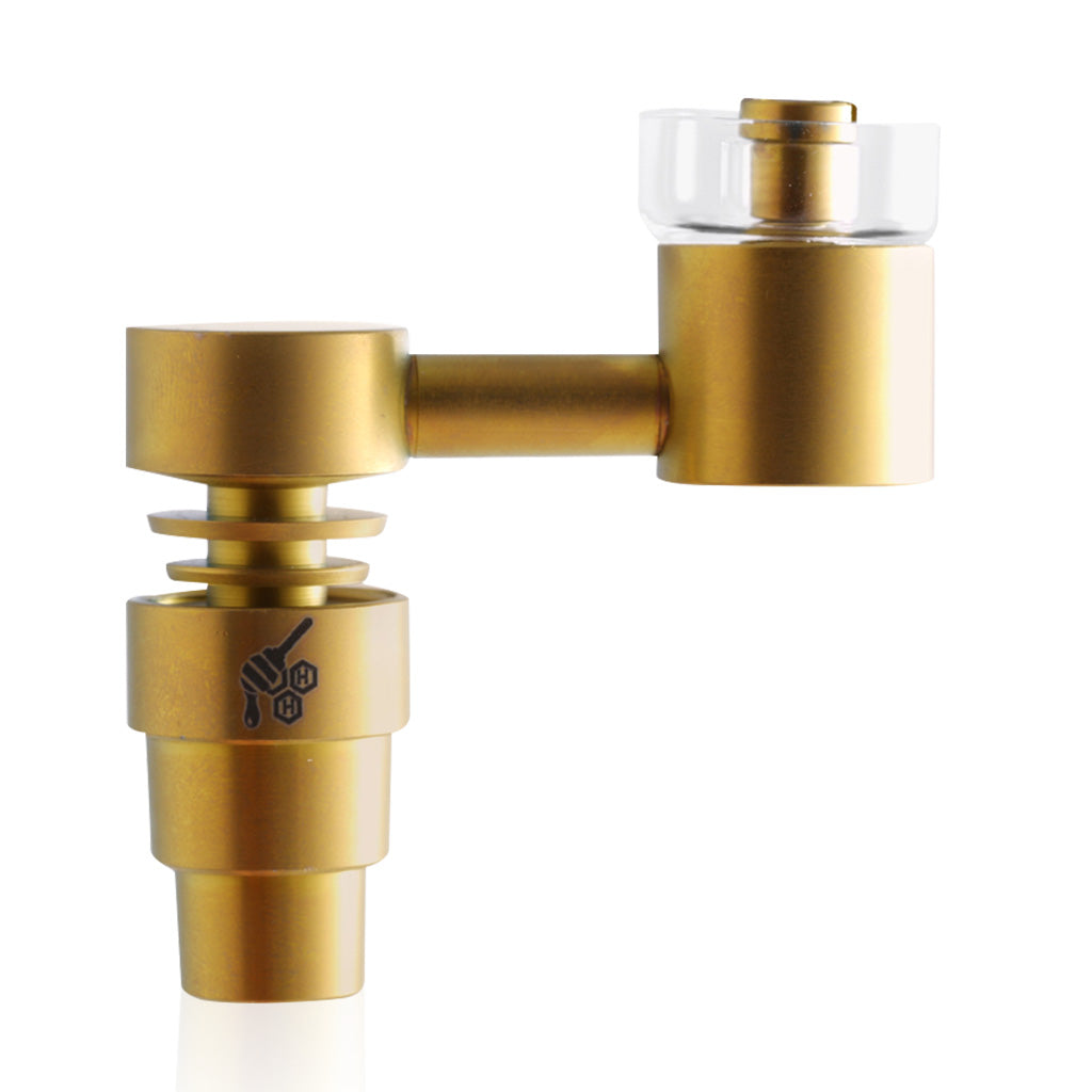 Titanium Gold 4 In 1 Sidecar Hybrid Dab Rig Nail Compatible with 10mm, 14mm, 18mm Male Joints