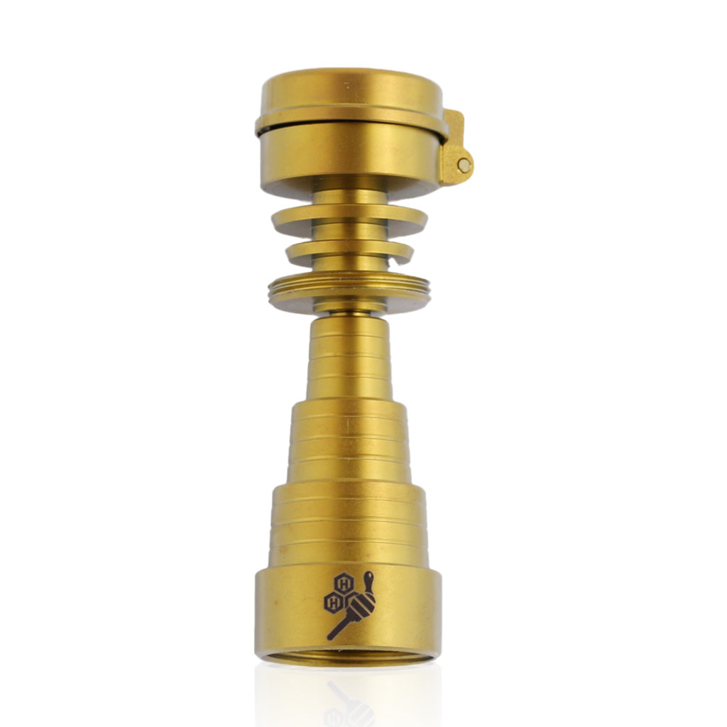 Universal Titanium Gold 6 In 1 Carb Cap Banger Nail Compatible with 10mm, 14mm, 18mm Female Joints 