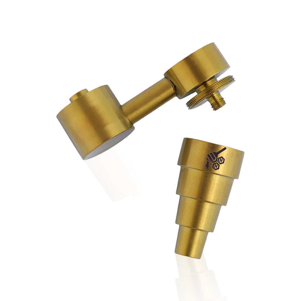 Titanium Gold 6-in-1 Sidecar Metal Dab Nail Apart View