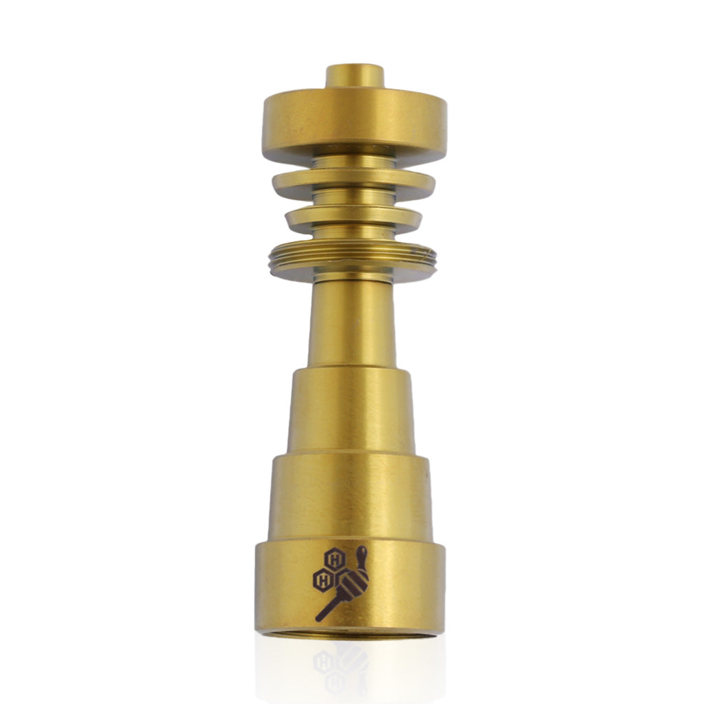 Universal Titanium 6-In-1 Original Gold Dab Rig Nail Compatible With 10mm, 14mm, And 18mm Female Joints.