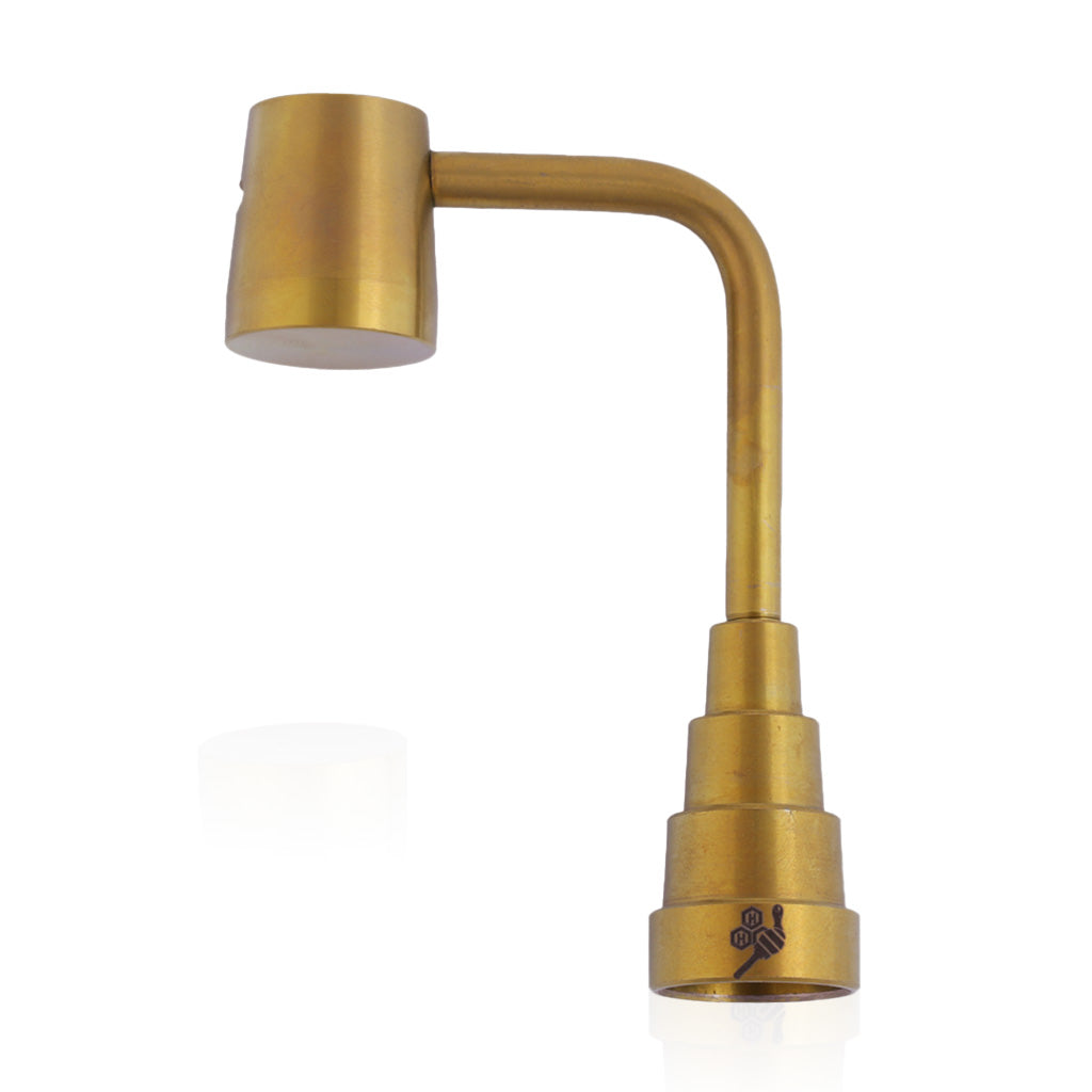 Domeless Titanium Gold 6 In 1 Long Neck Dab Rig Nail Compatible With 10mm, 14mm & 18mm Female Joints 