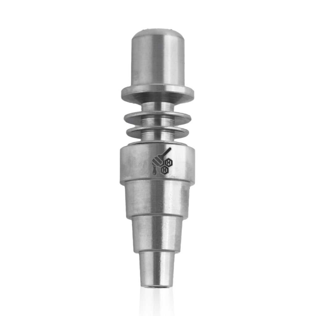 Titanium Silver 16mm 6-in-1 Skillet Enail Dab Nail Compatible With 10mm, 14mm, And 18mm Male Joints.