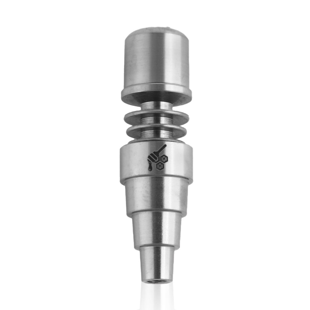 Titanium Silver 20mm 6-in-1 Skillet Enail Dab Nail Compatible With 10mm, 14mm, And 18mm Male Joints.